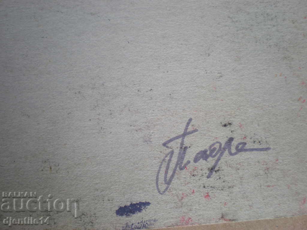 desen cu guașă pe carton - 5