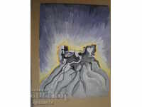 γκουάς σχέδιο σε χαρτόνι