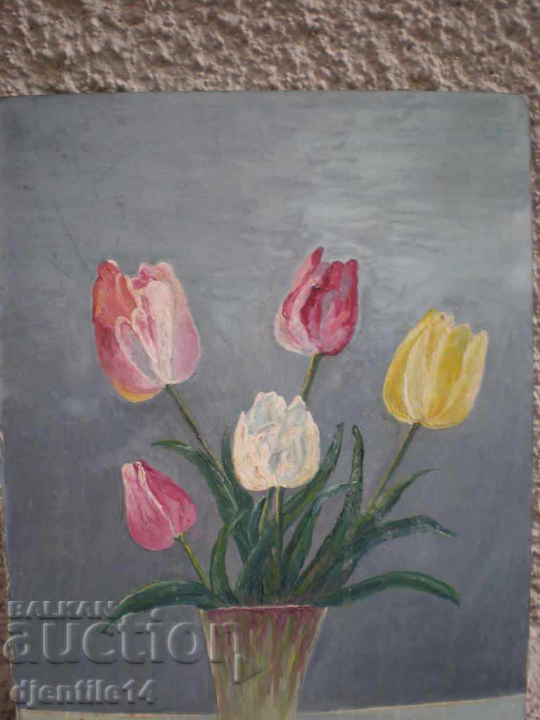 desen în ulei pe carton