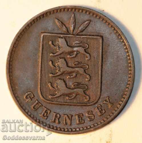 Great Britain Guernsey 4 Double Rare Coin 1889