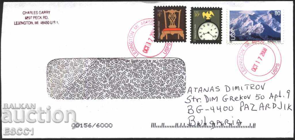 Пътувал плик с марки Изглед Връх МакКинли Аляска 2001 от САЩ
