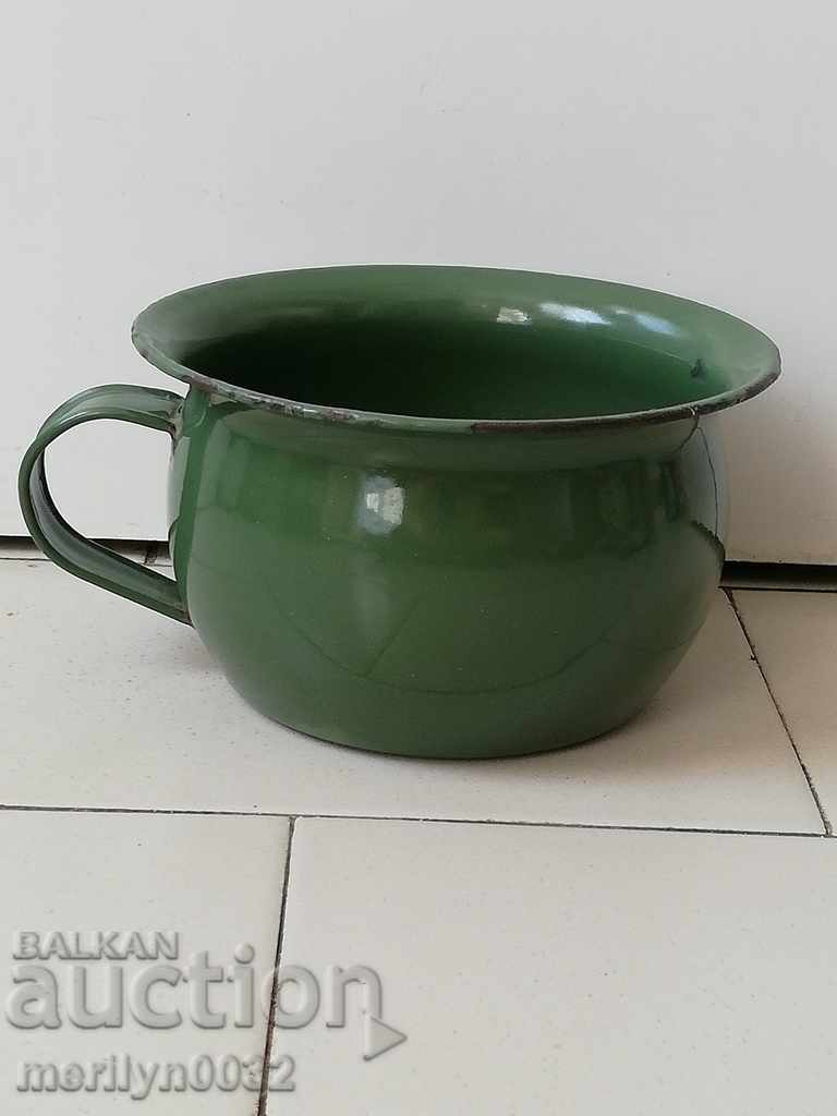 Old enameled tsukal tsukal NRB enameled pot without lid