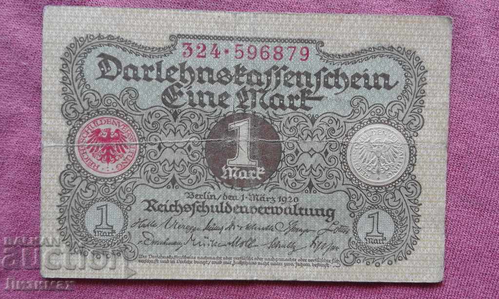 1 μάρκα 1920 Γερμανία - ΠΟΛΥ ΚΑΛΗ