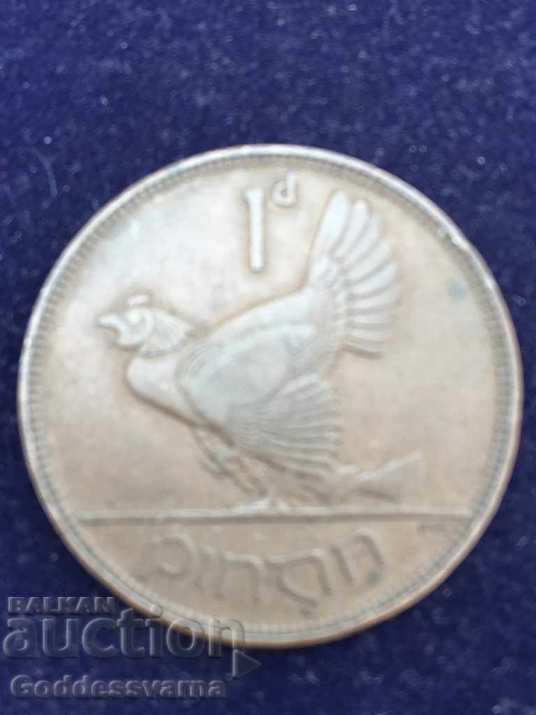 Ireland 1 Penny 1933 Hen Chicks Bronze 9.4g NO 3