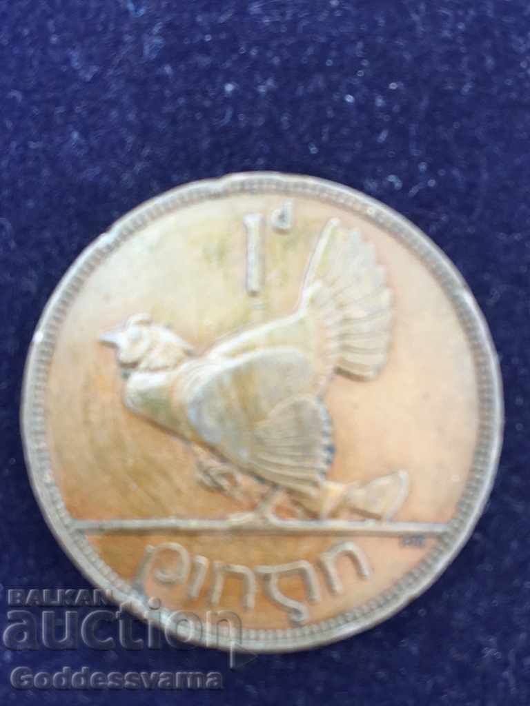 Ireland 1 Penny  1937 Hen Chicks Bronze 9.4g NO 2