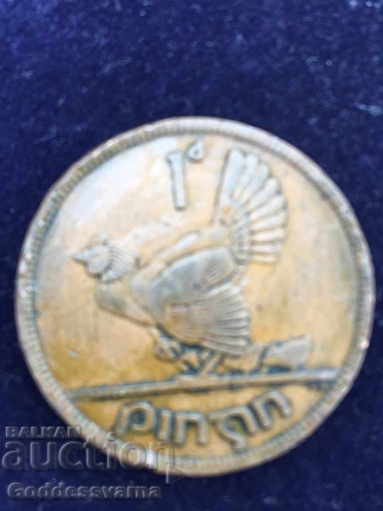 Ireland 1 Penny  1942 Hen Chicks Bronze 9.4g NO 2