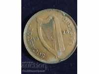 Ireland 1 Penny 1928 Hen Chicks Bronze 9.4g NO a