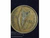 Ireland 1 Penny 1928 Hen Chicks Bronze 9.4g NO c