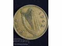 Ireland 1 Penny 1942 Hen Chicks Bronze 9.4g NO l