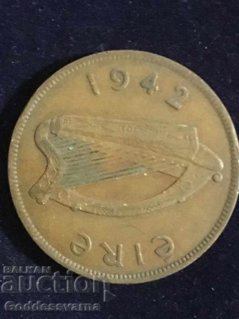 Ireland 1 Penny  1942 Hen Chicks Bronze 9.4g No k