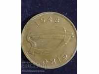 Ireland 1 Penny 1948 Hen Chicks Bronze 9.4g