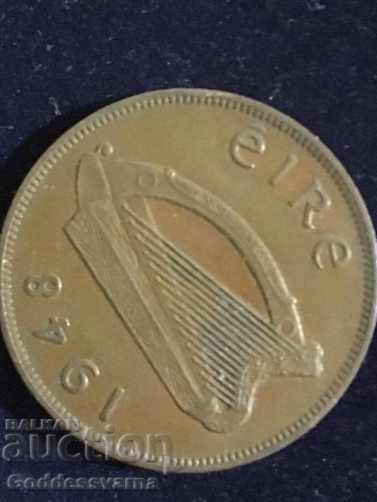 Ireland 1 Penny  1948 Hen Chicks Bronze 9.4g No Z