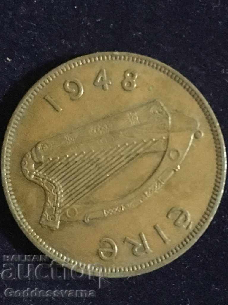 Ireland 1  Penny  1948 Hen Chicks Bronze 9.4g No 1