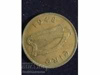Ireland 1 Penny 1948 Hen Chicks Bronze 9.4g No 1