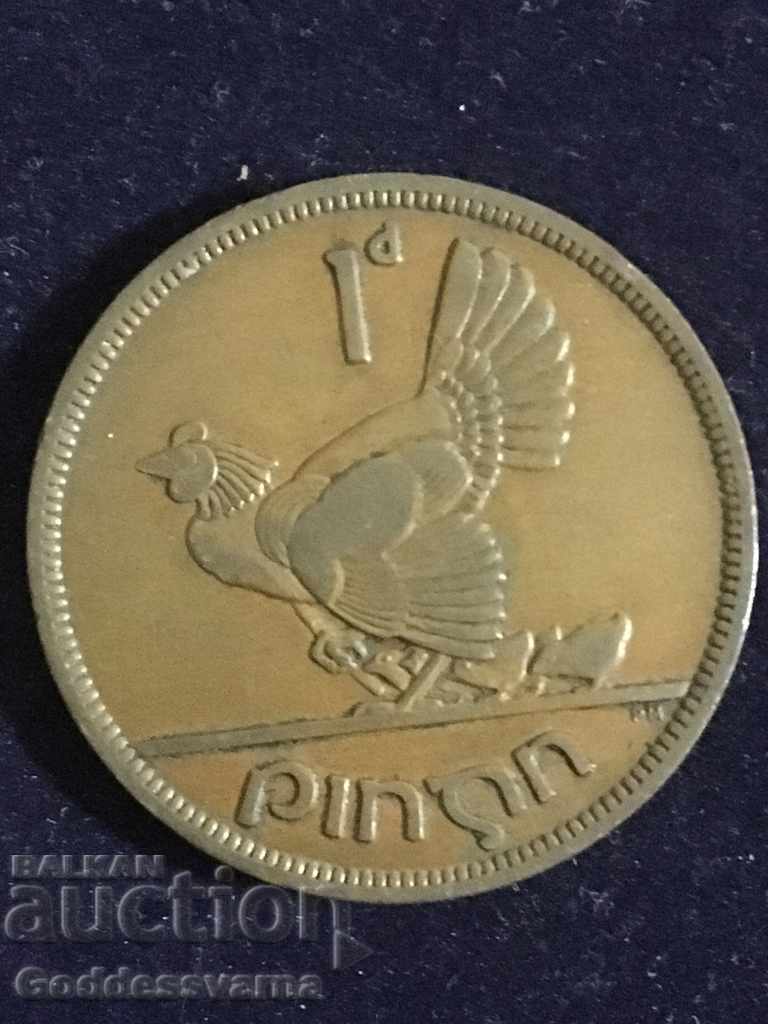 Ireland 1 Penny 1949 Hen Chicks Bronze 9.4g No 1