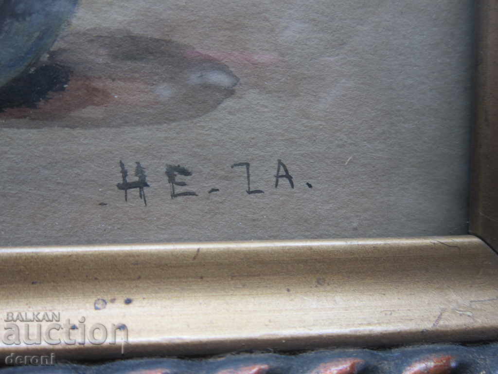 Auction Old painting watercolor signed 1913 Auction Old painting watercolor signed 1913