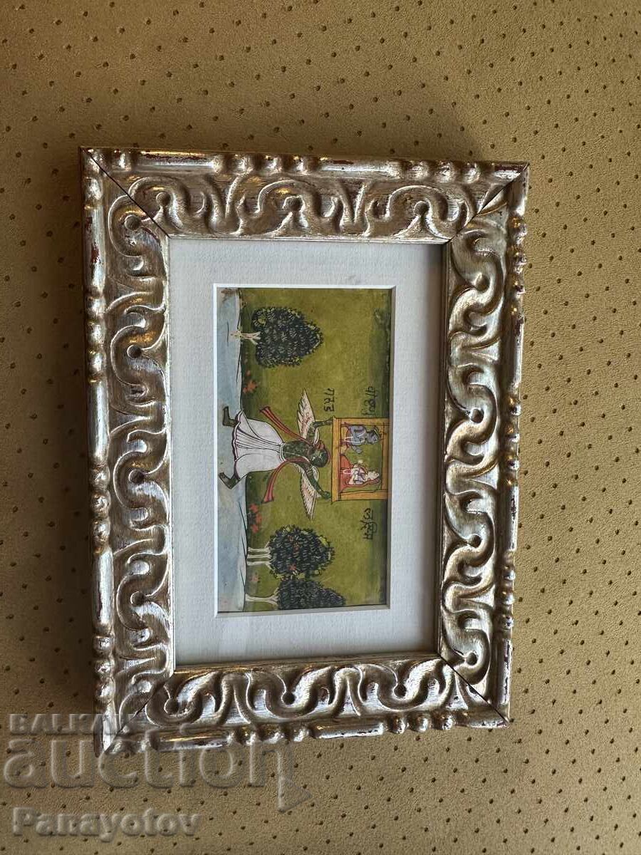 OLD INDIAN PAINTING GARUDA VISHNU LAKSHMI 18TH CENTURY ORIGINAL - 5 OLD INDIAN PAINTING GARUDA VISHNU LAKSHMI 18TH CENTURY ORIGINAL - 5