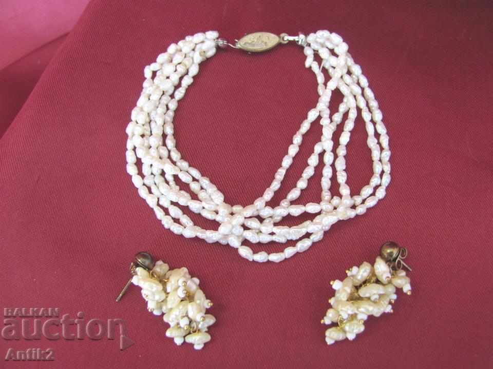 Bratari vechi set de brățară și cercei perle naturale
