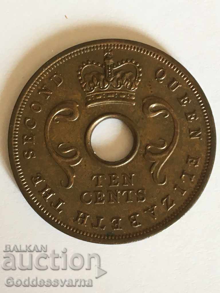 East Africa 10 Cents 1956