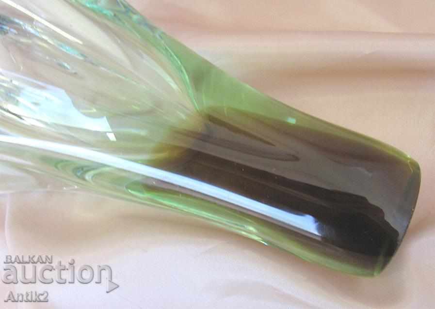 Old Morano Crystal Glass Massive Vase - 6