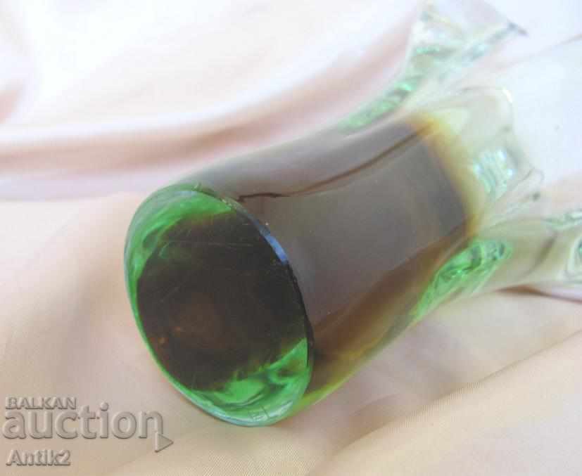 Old Morano Crystal Glass Massive Vase - 7