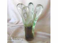 Old Morano Crystal Glass Massive Vase