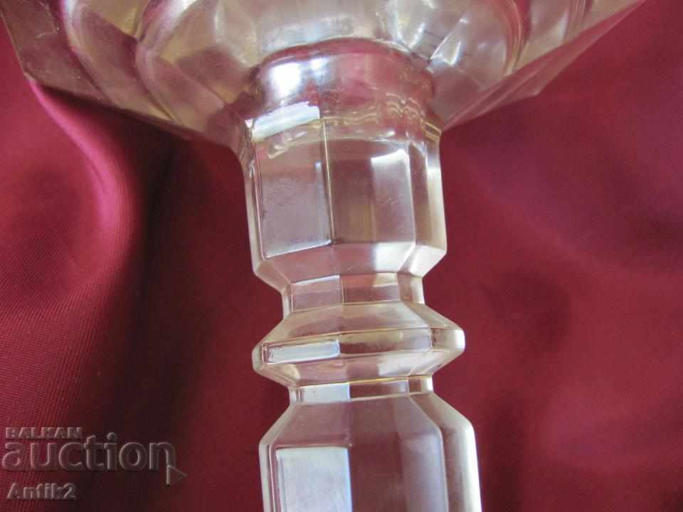 19th Century Crystal Glass Candlestick - 7 19th Century Crystal Glass Candlestick - 7