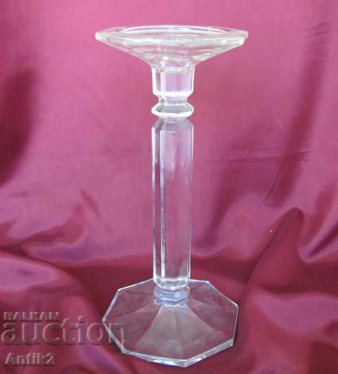 19th Century Crystal Glass Candlestick