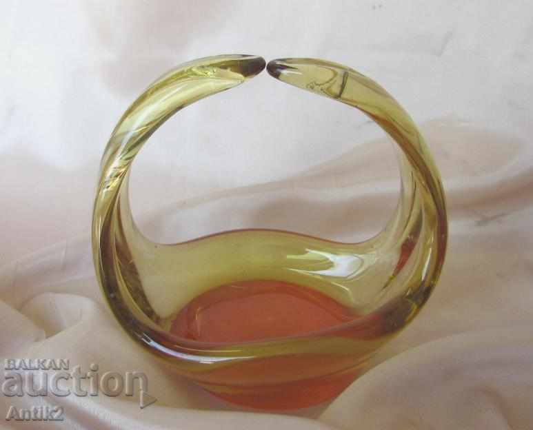 Old Morano Crystal Glass Cup, magazin de fructe, coș cu preț 48.00 BGN | € 24.54