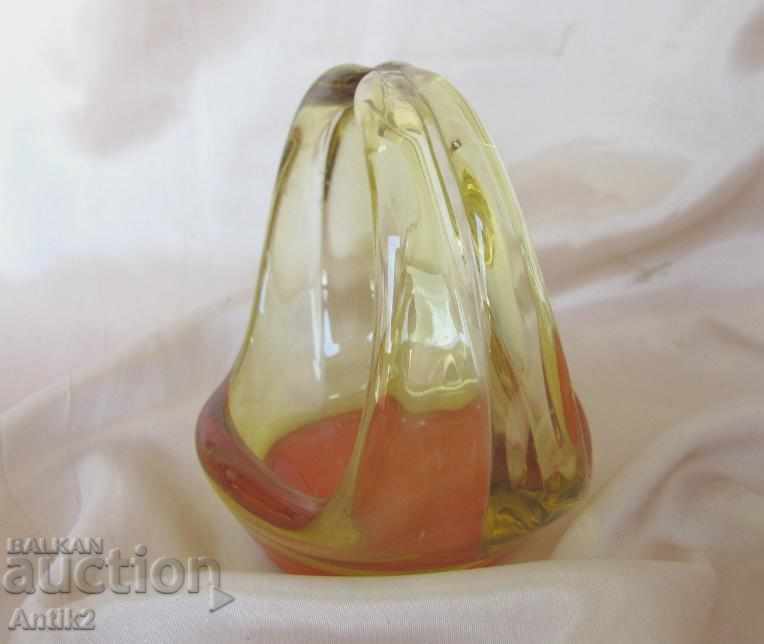 Old Morano Crystal Glass Cup, magazin de fructe, coș - 5