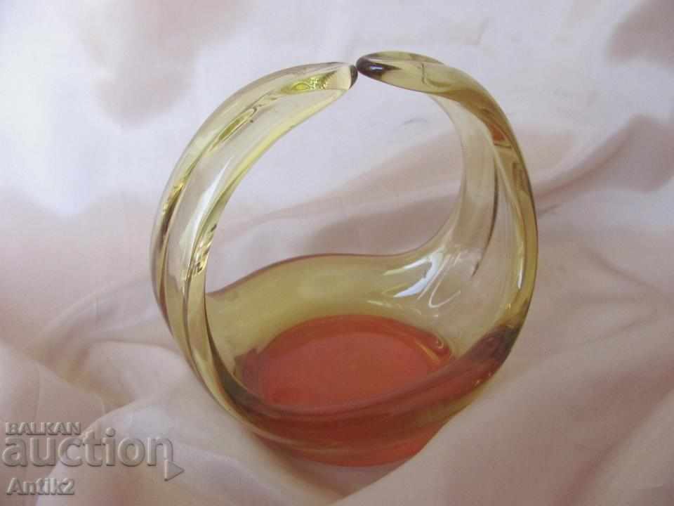 Old Morano Crystal Glass Cup, magazin de fructe, coș - 7