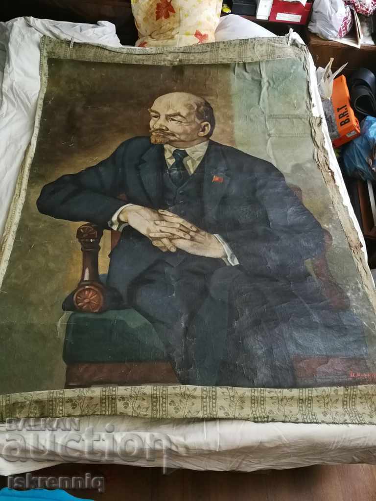 Стара Картина Ленин Платно