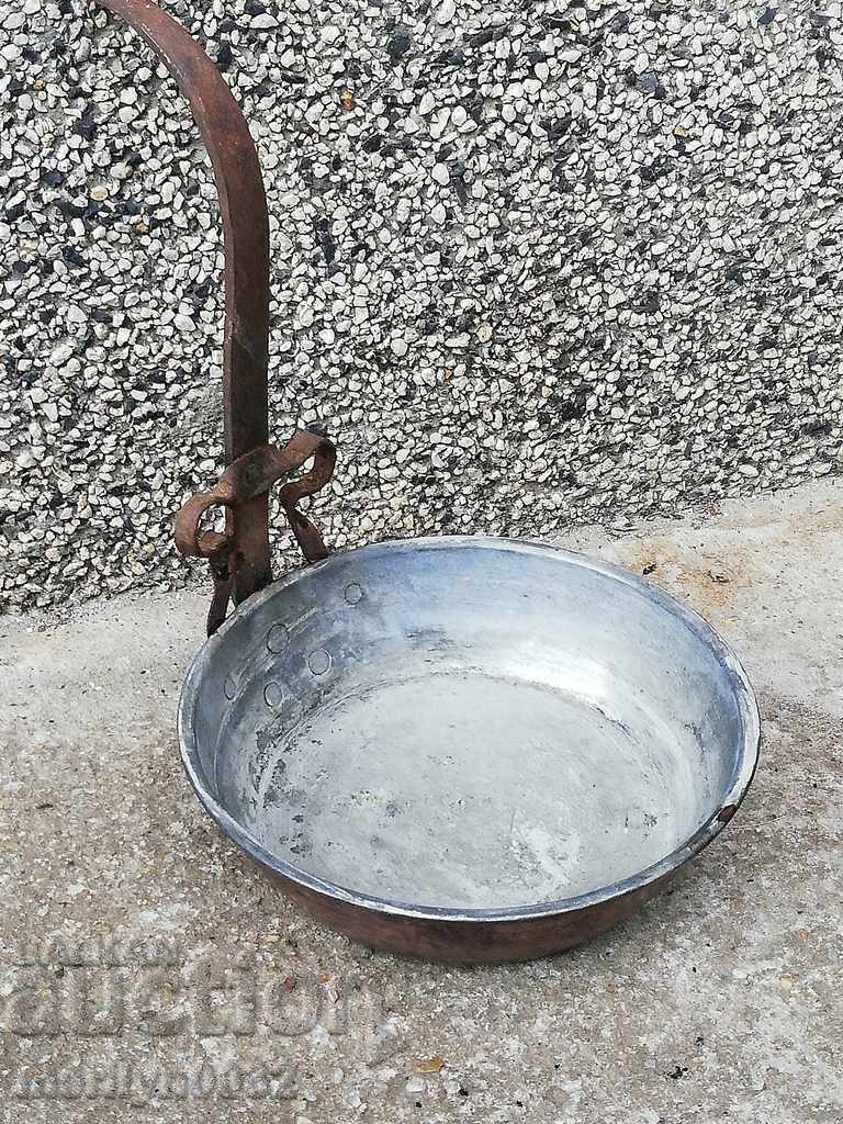 Auction  Old copper pan, copper, tray, copper vessel