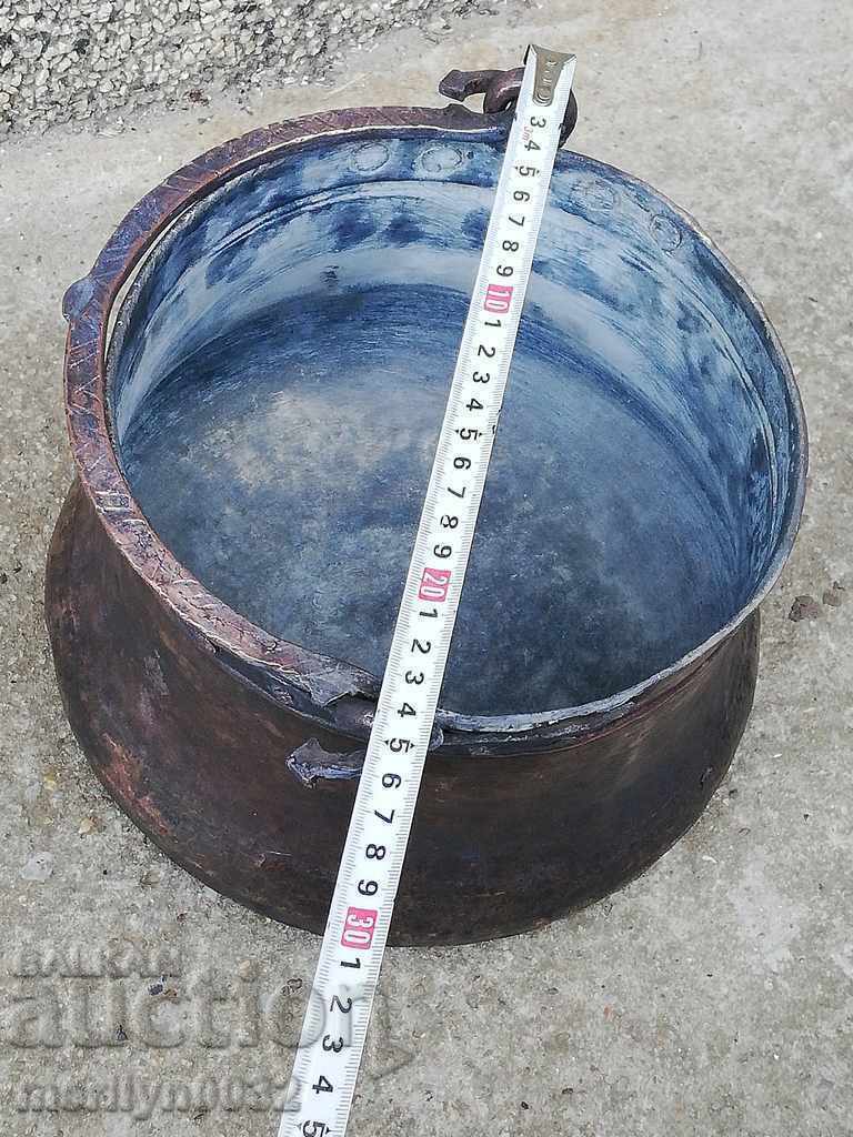 Old copper cauldron, copper, cauldron, forged vessel - 6 Old copper cauldron, copper, cauldron, forged vessel - 6
