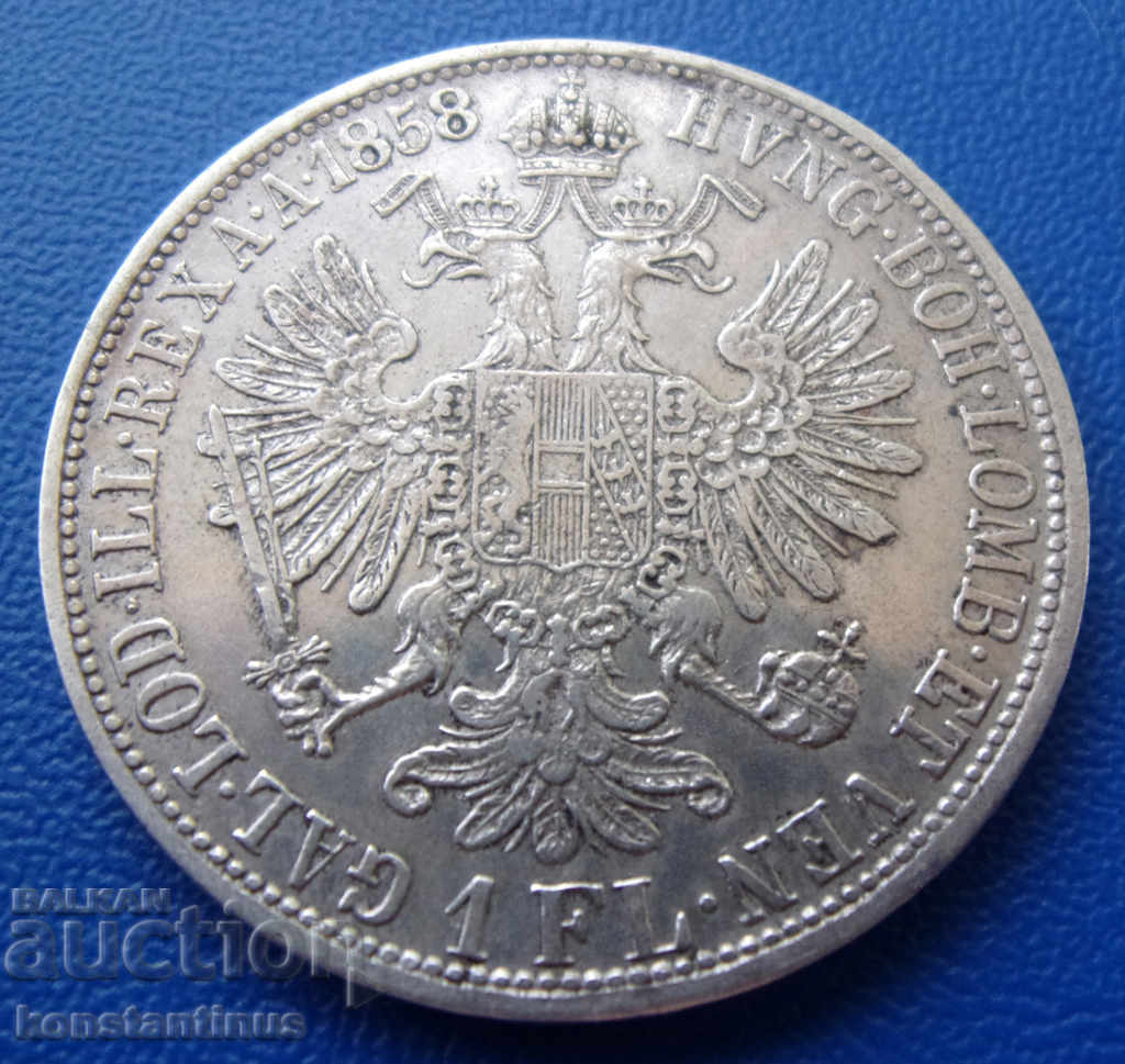 Austrograde 1 Florin 1858 Silver Very Rare