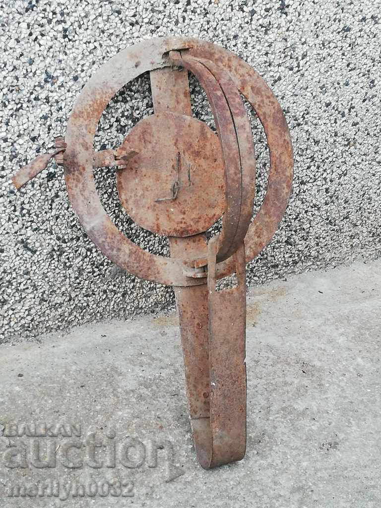 Old hand forged trap, wrought iron