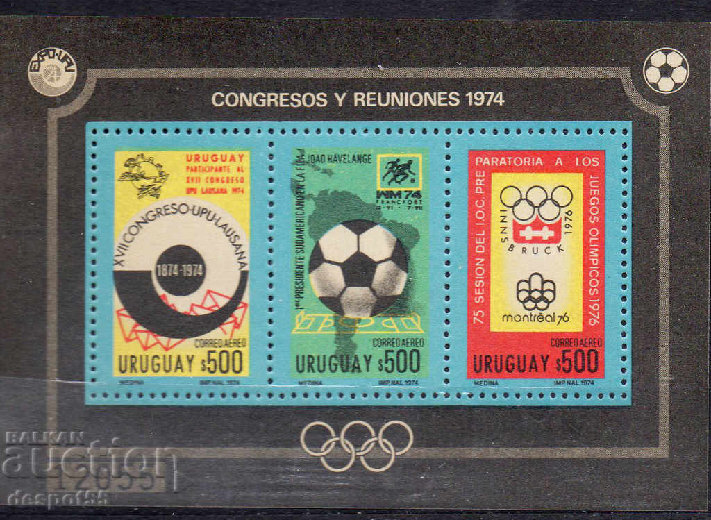 1974. Uruguay. Events and anniversaries. Block.