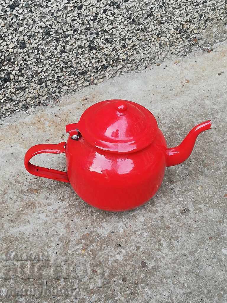 Enameled teapot kettle, enamel container 1 liter with price 35.00 BGN | € 17.90