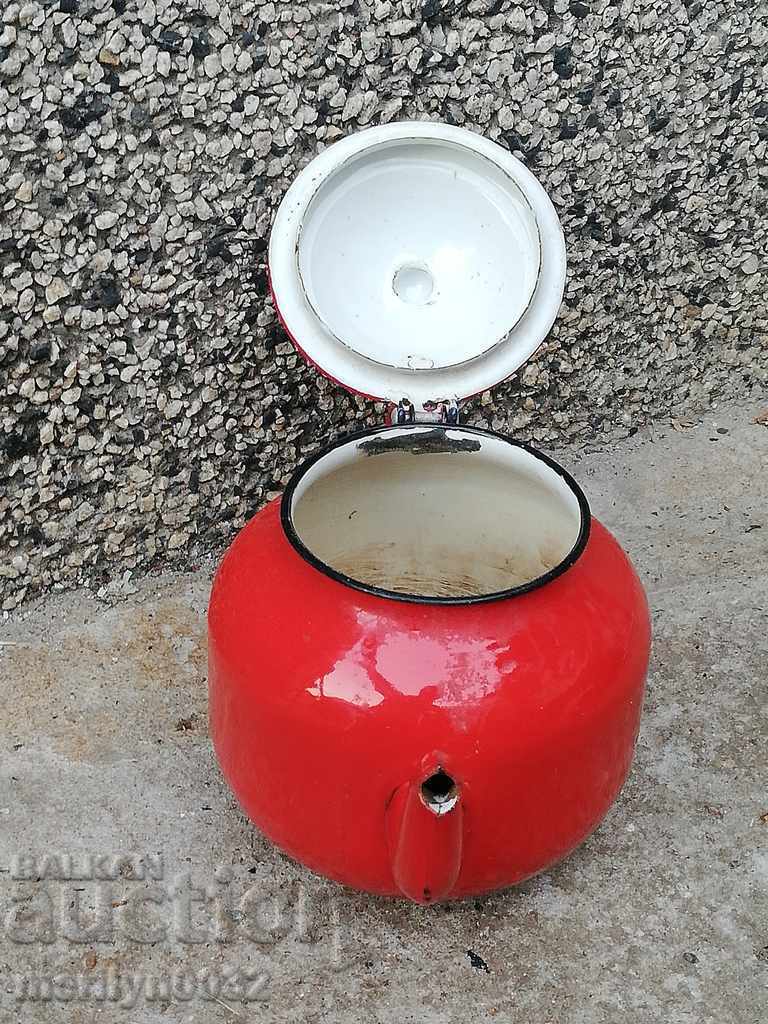 Enameled teapot kettle, enamel container 1 liter - 5