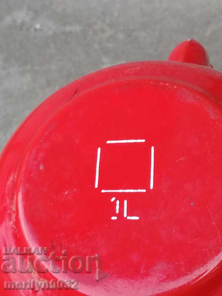 Enameled teapot kettle, enamel container 1 liter - 7