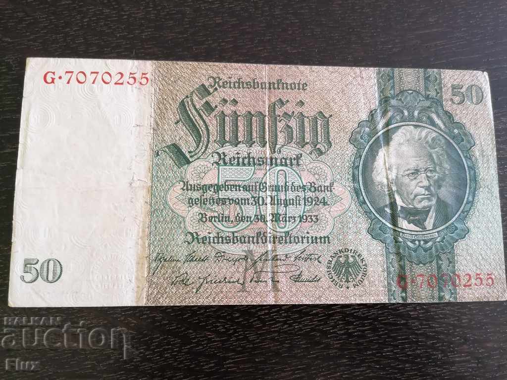 Τραπεζογραμμάτιο Ράιχ - Γερμανία - 50 μονάδες | 1933 με τιμή 12.00 BGN | € 6.14 Τραπεζογραμμάτιο Ράιχ - Γερμανία - 50 μονάδες | 1933 με τιμή 12.00 BGN | € 6.14