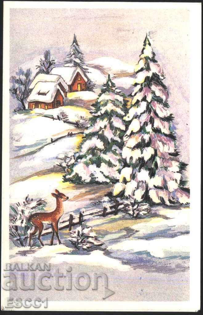 Kartička New Year 1990 from the USSR