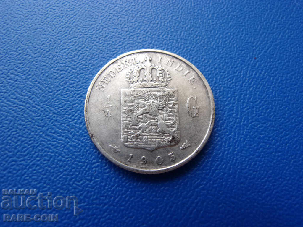 III (58) Dutch India ¼ Gulden 1905