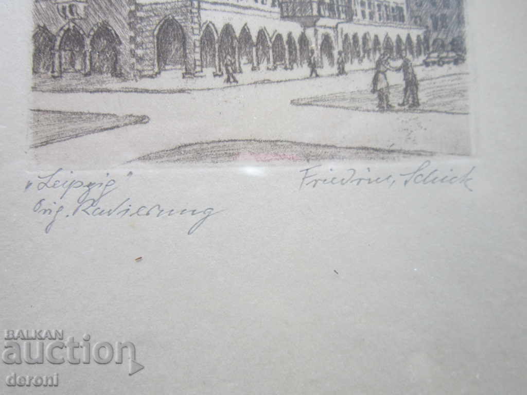 Доставка на Страхотна стара картина офорт графика подписана 3 Доставка на Страхотна стара картина офорт графика подписана 3