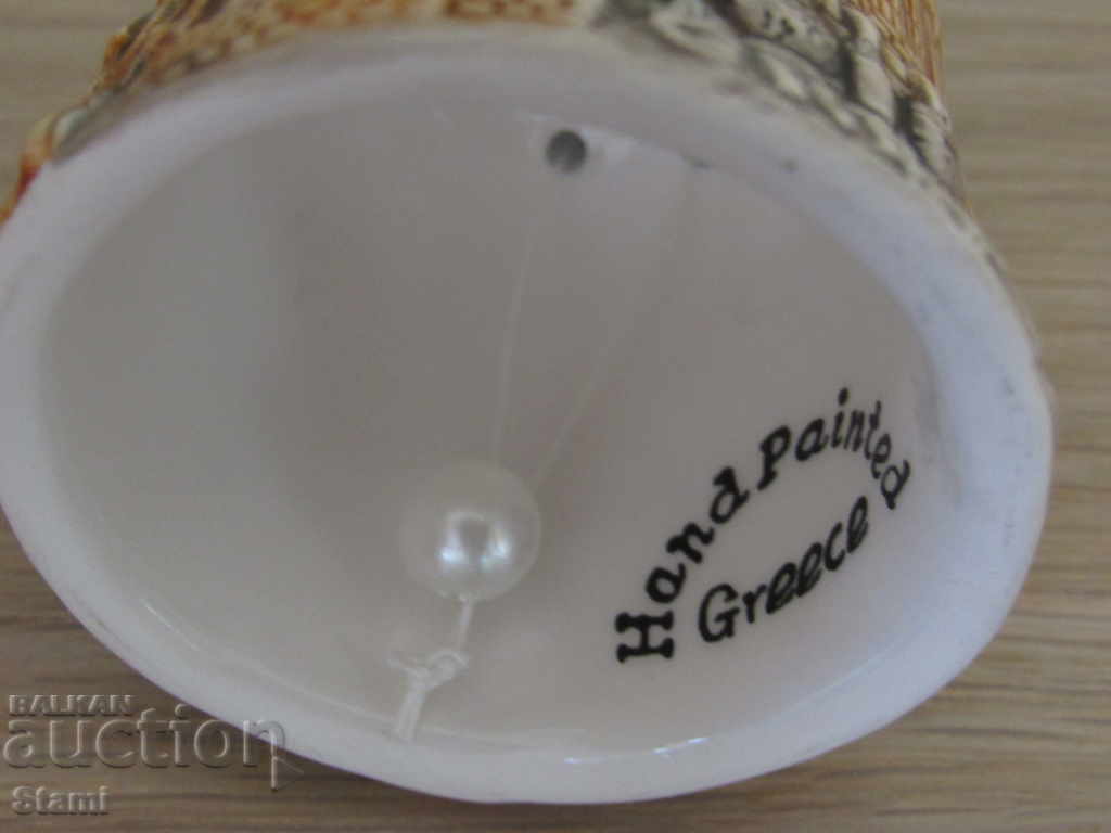 Porcelain bell-9 cm-souvenir from Athens, Greece-2 - 6 Porcelain bell-9 cm-souvenir from Athens, Greece-2 - 6