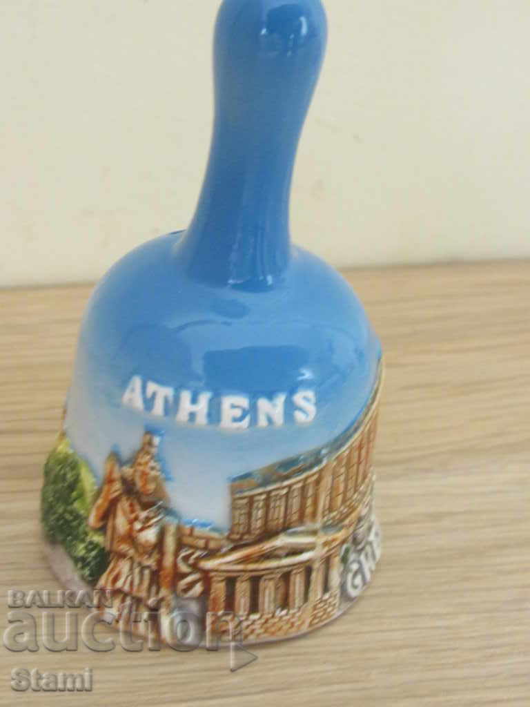 Porcelain bell-9 cm-souvenir from Athens, Greece-2