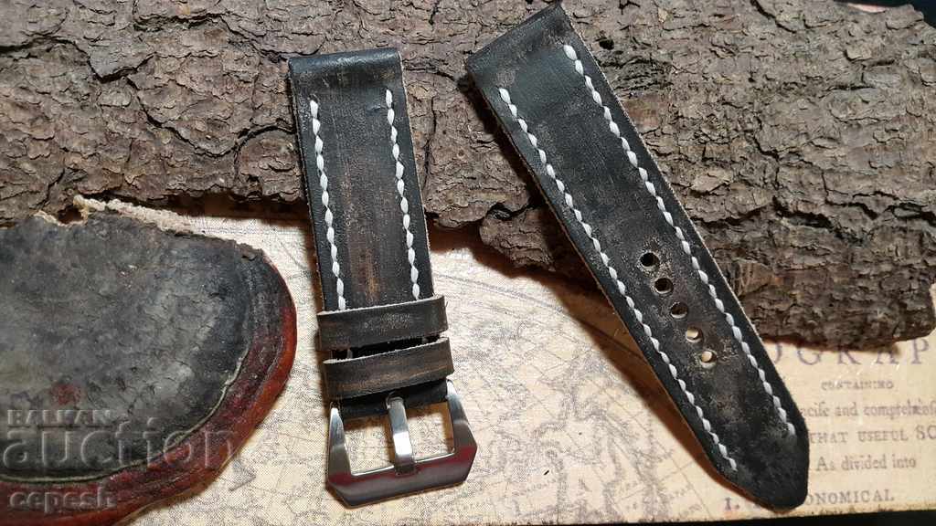 Leather watch strap 24mm Genuine leather hand 322 with price 40.00 BGN | € 20.45 Leather watch strap 24mm Genuine leather hand 322 with price 40.00 BGN | € 20.45