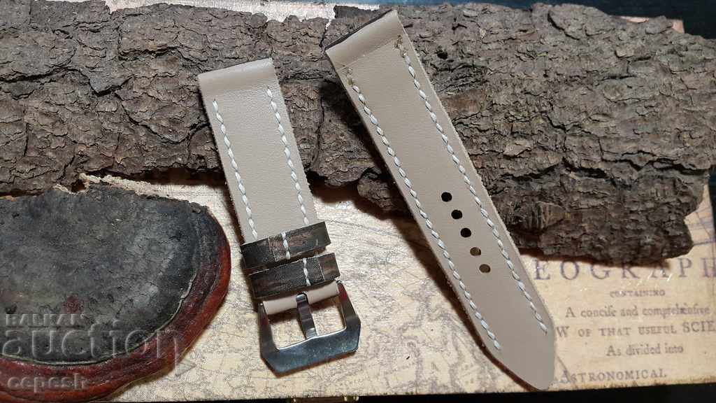 Auction Leather watch strap 24mm Genuine leather hand 322 Auction Leather watch strap 24mm Genuine leather hand 322