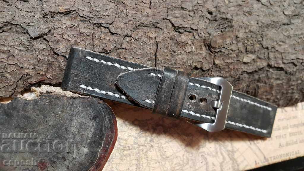 Leather watch strap 24mm Genuine leather hand 322 - 5 Leather watch strap 24mm Genuine leather hand 322 - 5