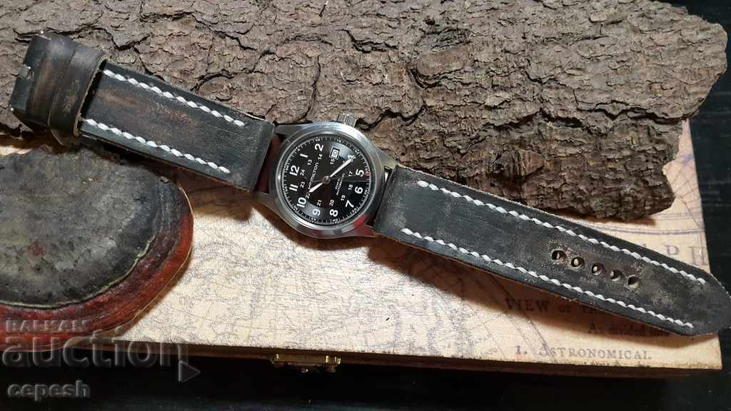 Leather watch strap 24mm Genuine leather hand 322 - 6 Leather watch strap 24mm Genuine leather hand 322 - 6